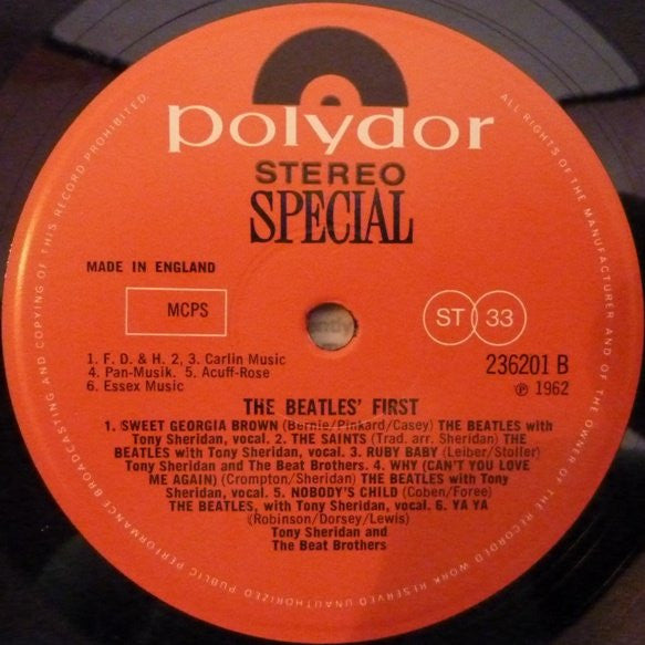 The Beatles With Tony Sheridan : The Beatles' First With Tony Sheridan & Guests (LP, Comp, RP)