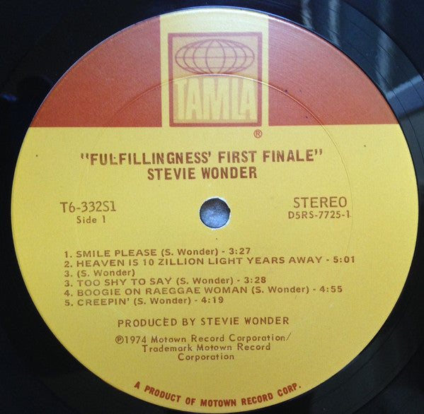 Stevie Wonder : Fulfillingness' First Finale (LP, Album, Club, San)