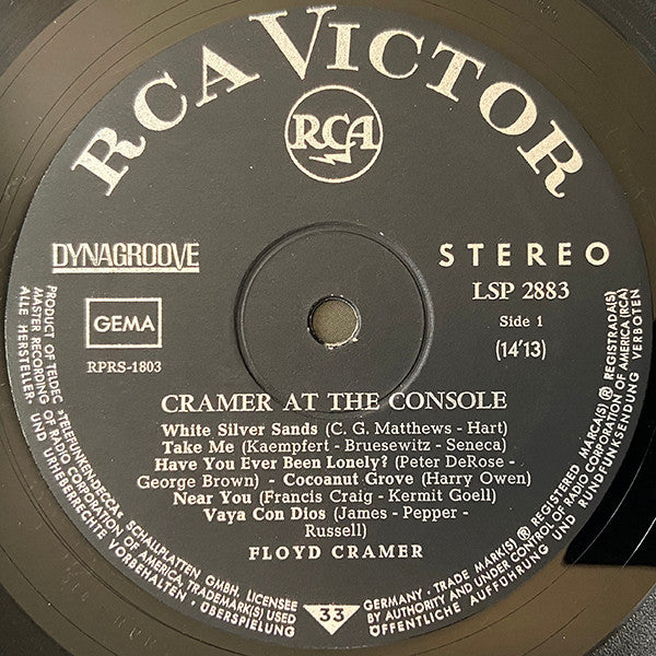 Floyd Cramer : Cramer At The Console (LP, Album)