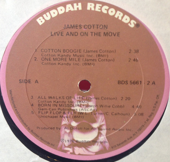 The James Cotton Band : Live And On The Move (2xLP, Album, Gol)
