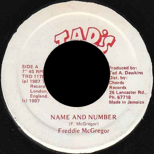 Freddie McGregor : Name And Number (7")