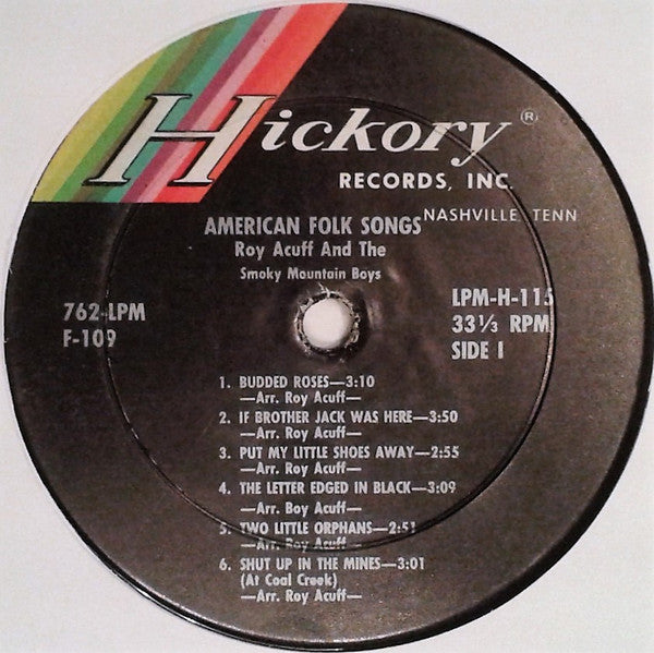Roy Acuff And His Smoky Mountain Boys : American Folk Songs (LP, Album, Mono)