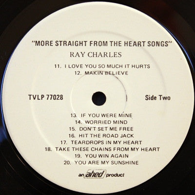 Ray Charles : More Straight From The Heart Songs (LP, Comp)