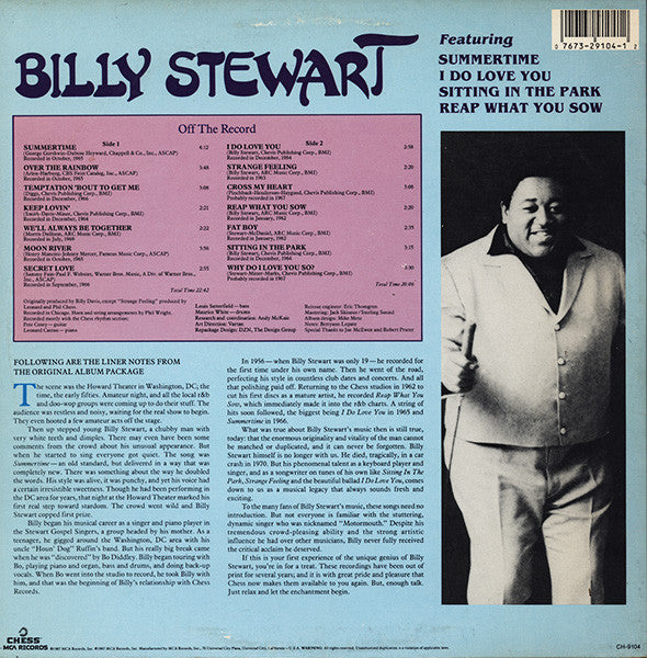 Billy Stewart : The Greatest Sides (LP, Comp, RE)