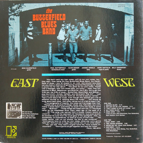 The Paul Butterfield Blues Band : East-West (LP, Album, Mon)