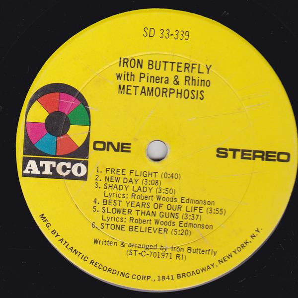 Iron Butterfly With Mike Pinera & El Rhino : Metamorphosis (LP, Album, RE, RI )