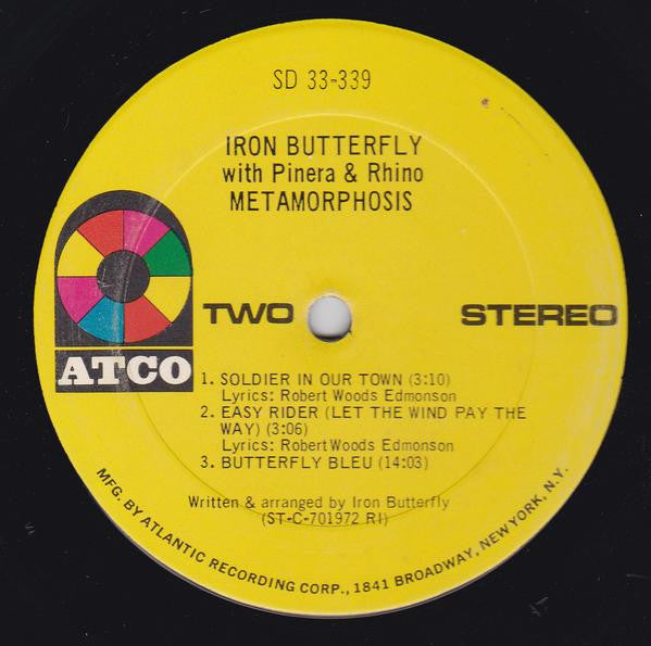 Iron Butterfly With Mike Pinera & El Rhino : Metamorphosis (LP, Album, RE, RI )