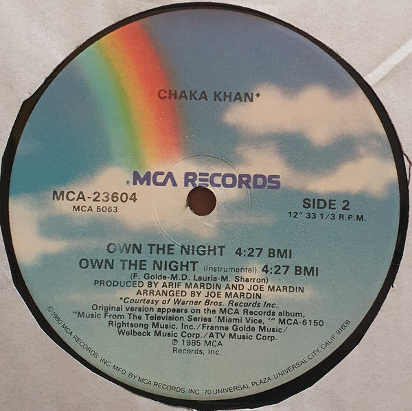 Chaka Khan : Own The Night (12", Glo)