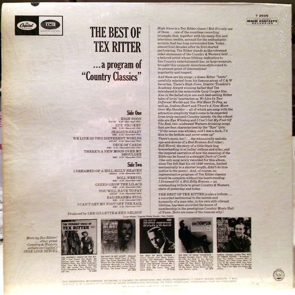 Tex Ritter : The Best Of Tex Ritter (LP, Comp, Mono)