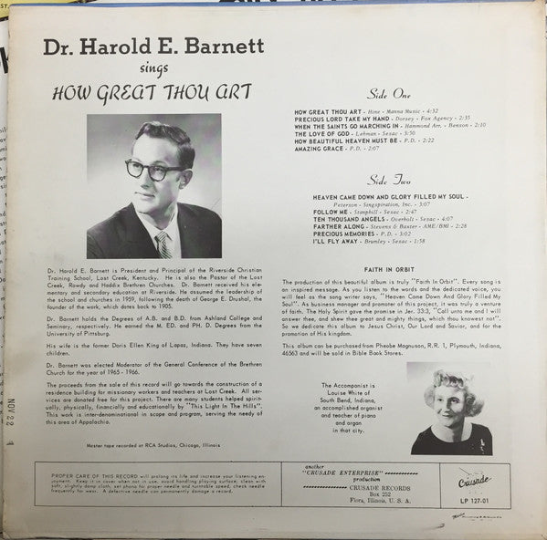Dr. Harold E. Barnett : How Great Thou Art (LP)