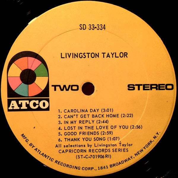 Livingston Taylor : Livingston Taylor (LP, Album, PRC)