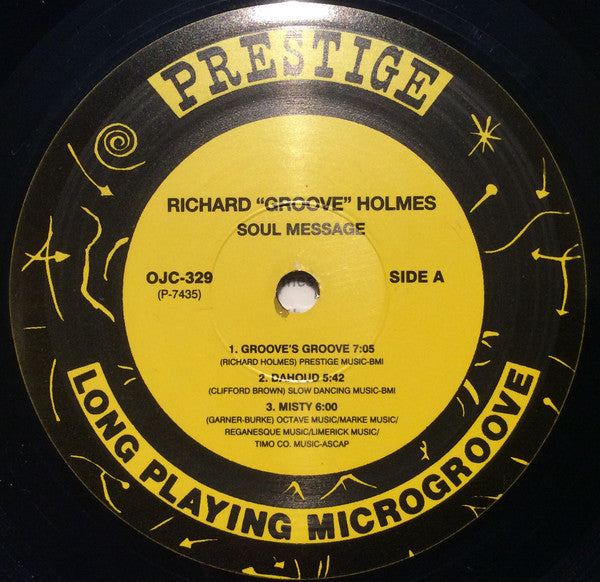 Richard "Groove" Holmes : Soul Message (LP, Album, RE)