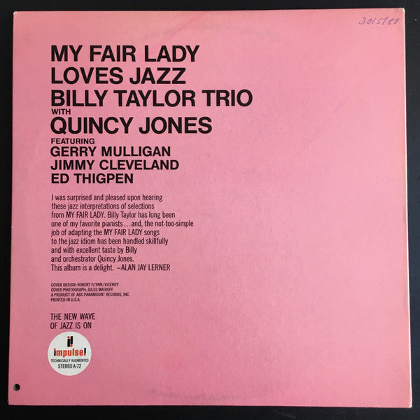 Billy Taylor Trio With Quincy Jones : My Fair Lady Loves Jazz (LP, Album, RE)