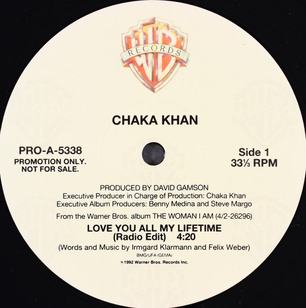 Chaka Khan : Love You All My Lifetime (12", Promo)