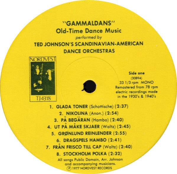 Ted Johnson And His Scandinavian Orchestra : Gammaldans! (Old Time Dance Music) (LP)