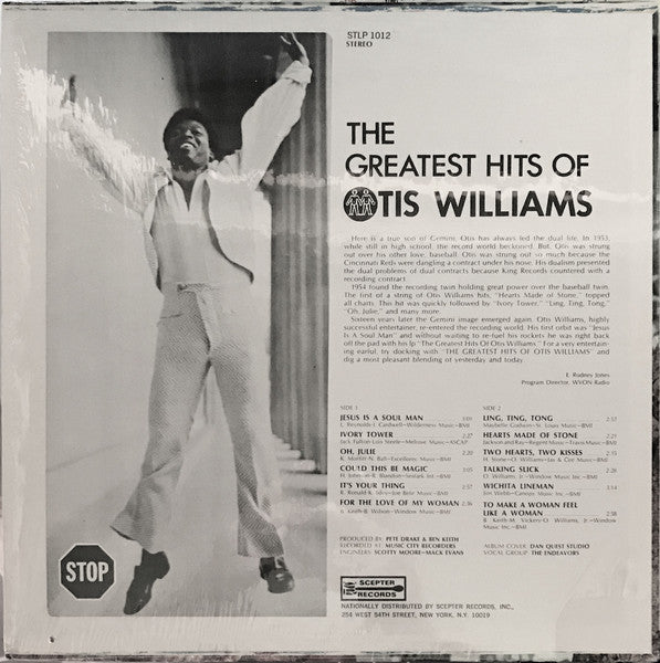 Otis Williams (3) : The Greatest Hits Of Otis Williams (LP, Album, Comp, RE)