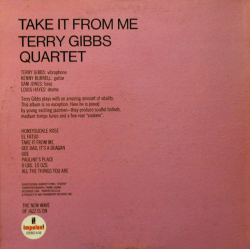 Terry Gibbs Quartet : Take It From Me (LP, Album, RE, RP)