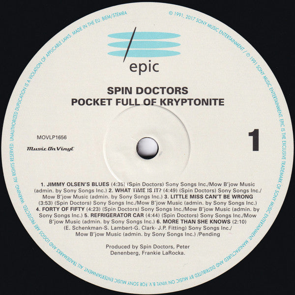 Spin Doctors : Pocket Full Of Kryptonite (LP, Album, RE, 180)
