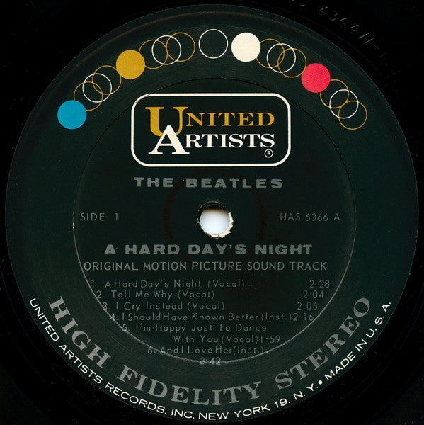 The Beatles : A Hard Day's Night (Original Motion Picture Sound Track) (LP, Album)