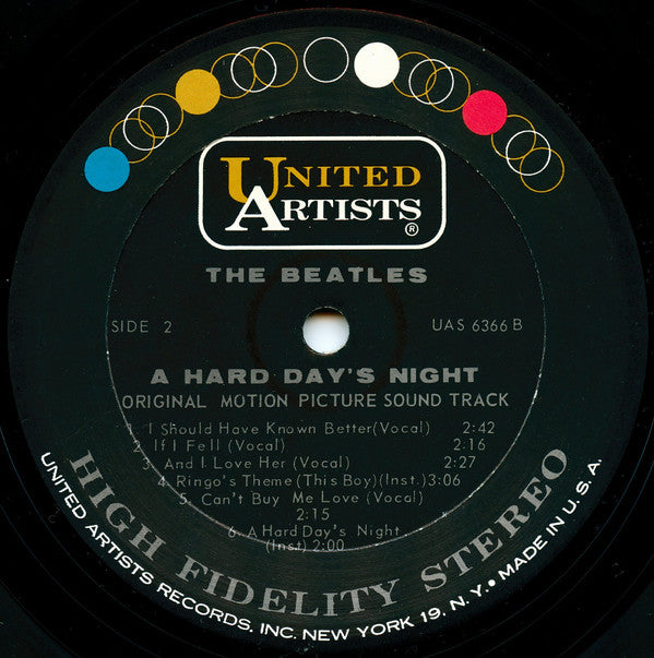 The Beatles : A Hard Day's Night (Original Motion Picture Sound Track) (LP, Album)