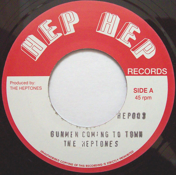 The Heptones / Tommy McCook : Gunmen Coming To Town / Riverton City (7", Single, RE, Unofficial, Sta)