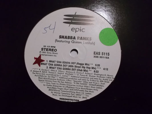 Shabba Ranks Featuring Queen Latifah : What'Cha Gonna Do? (12", Maxi, Promo)