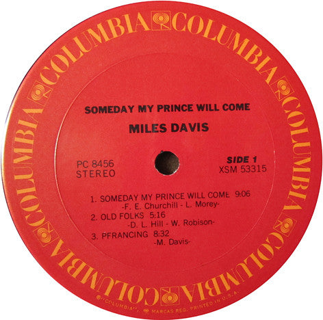 The Miles Davis Sextet : Someday My Prince Will Come (LP, Album, RE, Ter)