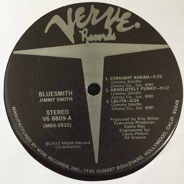 Jimmy Smith : Bluesmith (LP, Album, Gat)