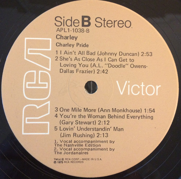 Charley Pride : Charley (LP, Album, Ind)