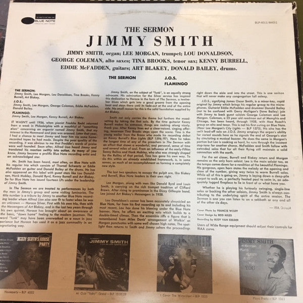 Jimmy Smith : The Sermon! (LP, Album, RE, Bla)
