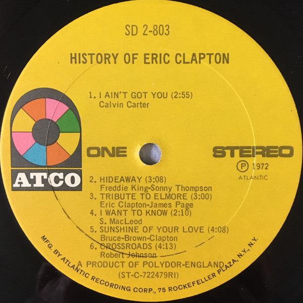 Eric Clapton : History Of Eric Clapton (LP, Comp, RE, PRC)
