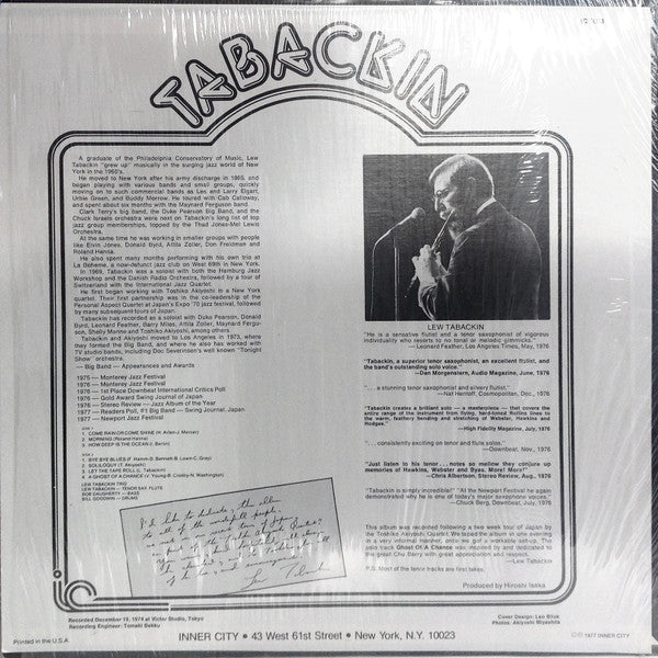 Lew Tabackin : Tabackin (LP, Album)