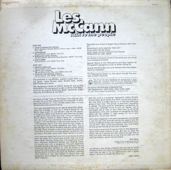 Les McCann : Talk To The People (LP, Album, MO )