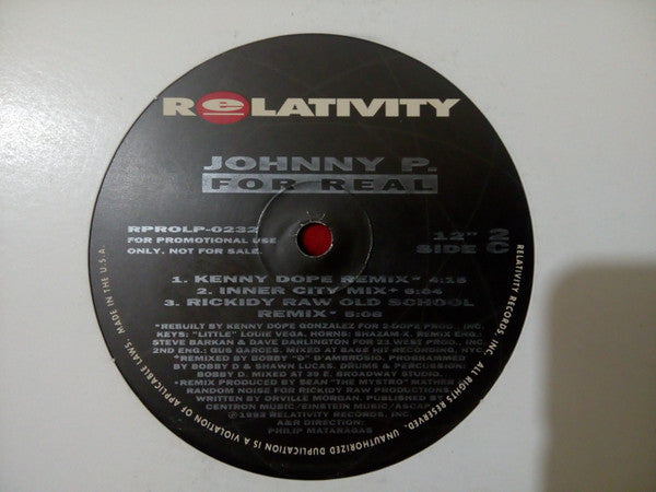 Johnny P : For Real (2x12", Promo)
