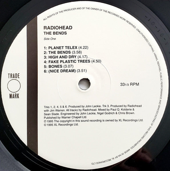 Radiohead : The Bends (LP, Album, RE, RP, 180)