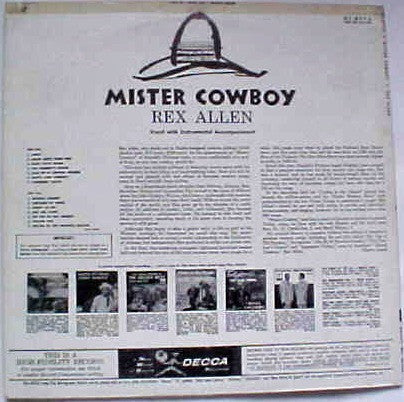 Rex Allen : Mister Cowboy (LP, Album, Mono, RP)