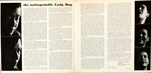 Billie Holiday : The Unforgettable Lady Day (2xLP, Comp, Mono)