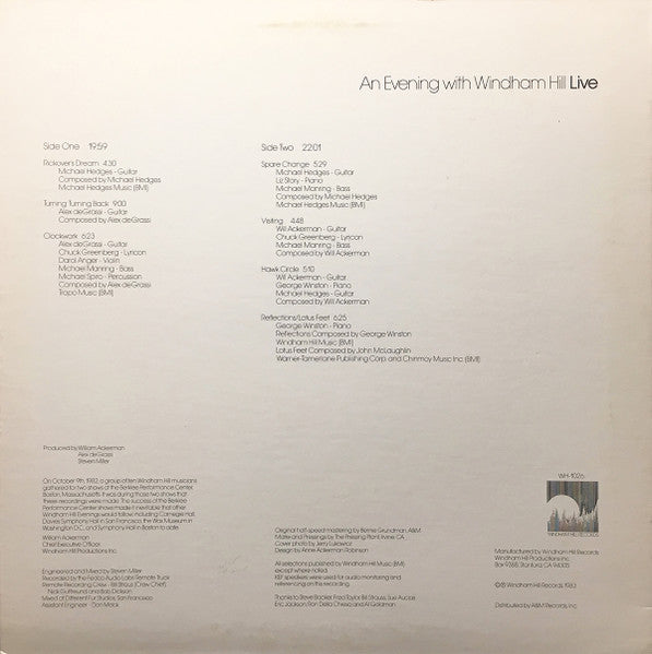 Various : An Evening With Windham Hill Live (LP, Album)