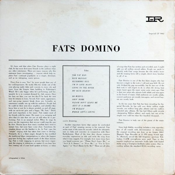 Fats Domino : Fats Domino Swings (LP, Album, Mono, Hol)
