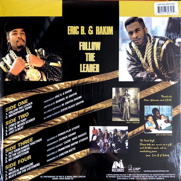 Eric B. & Rakim : Follow The Leader (2xLP, Album, Ltd, RE, Gol)