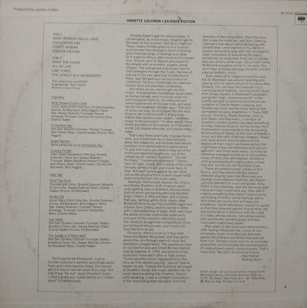 Ornette Coleman : Science Fiction (LP, Album, Ter)