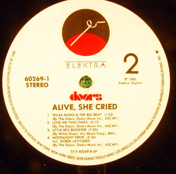 The Doors : Alive, She Cried (LP, Album, Spe)