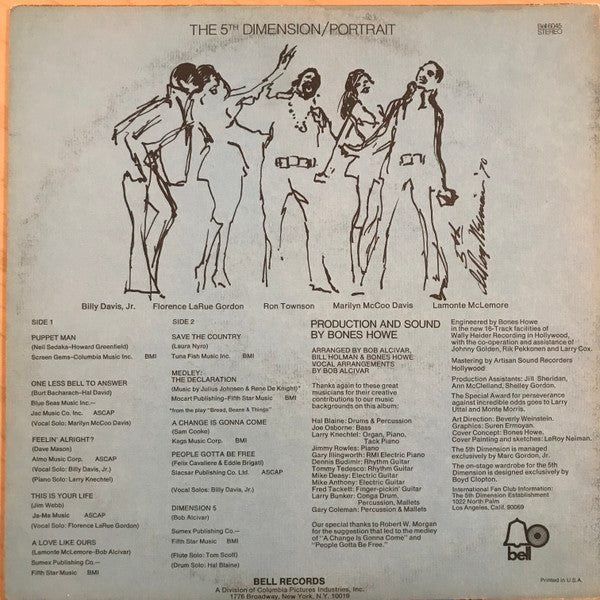 The Fifth Dimension : Portrait (LP, Album, 'BW)