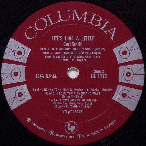 Carl Smith (3) : Let's Live A Little (LP, Album, Mono)