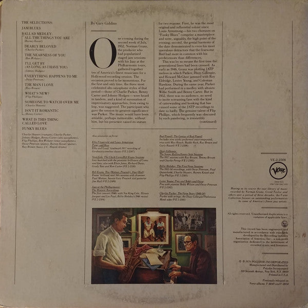 Charlie Parker With Benny Carter / Johnny Hodges / Ben Webster & Oscar Peterson : Norman Granz Jam Session / The Charlie Parker Sides (2xLP, Comp, Mono, RE, Pit)