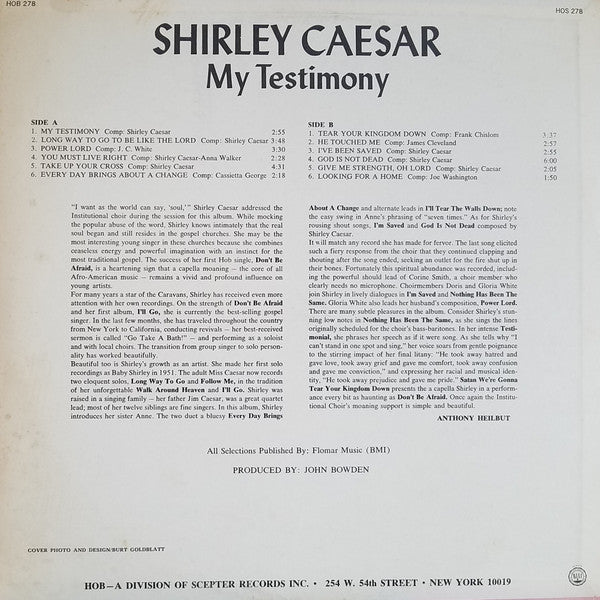 Shirley Caesar : My Testimony (LP, Album)