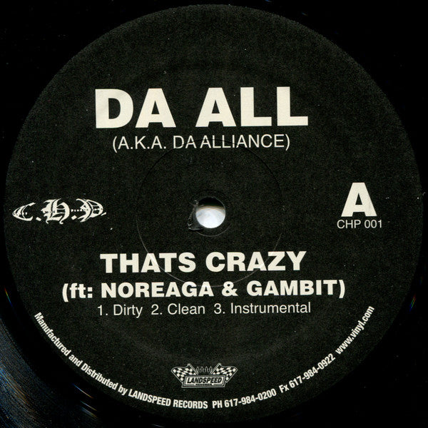 Da All (Da Alliance) : That's Crazy / Battle Crazy (12")