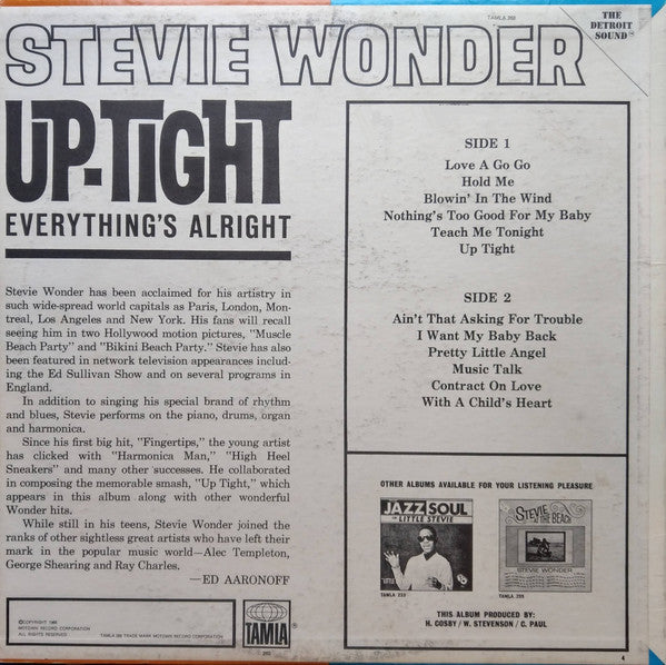 Stevie Wonder : Up-Tight (LP, Album, Mono, Ter)