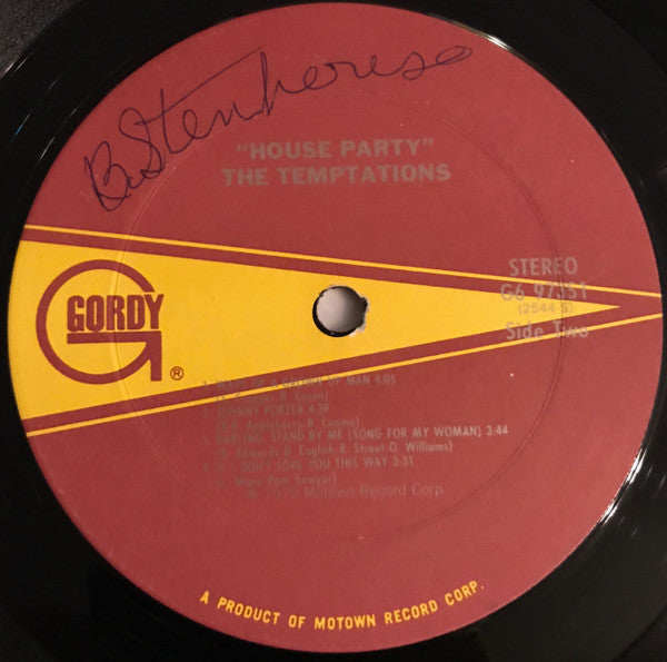 The Temptations : House Party (LP, Album)