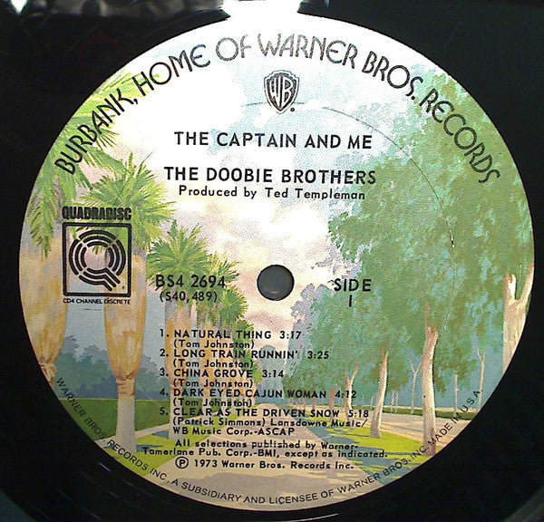 The Doobie Brothers : The Captain And Me (LP, Album, Quad, CD4)